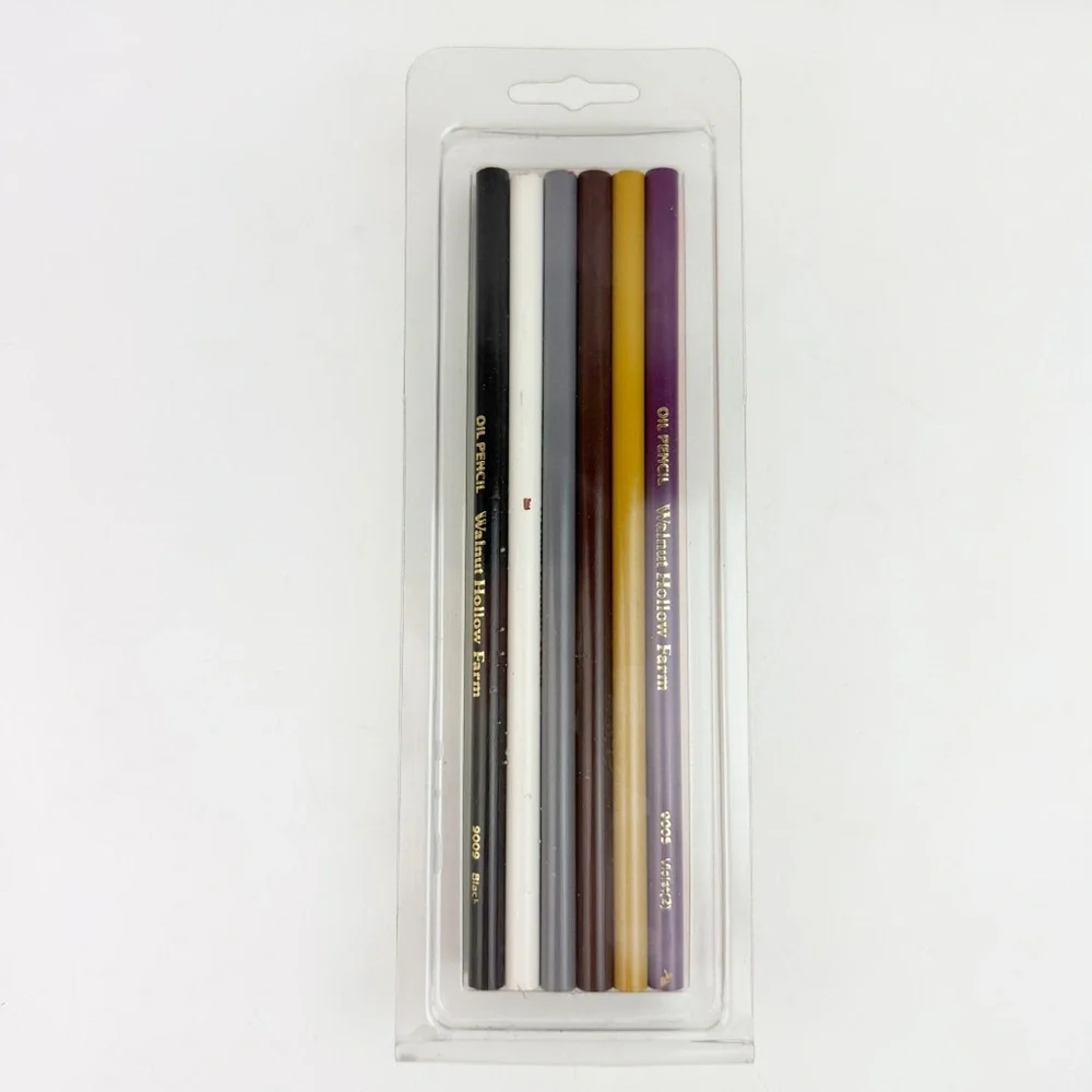 Walnut Hollow Oil Color Pencils 12 ct Color Set No. 9912  USA New Discontinued